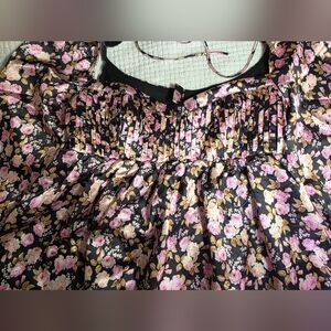 Love For And Limons , Fire Black Dress with Pink Floral Pattern